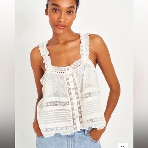 LoveShackFancy NWT Sully tank in white. Size XS